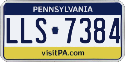PA license plate LLS7384