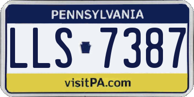PA license plate LLS7387