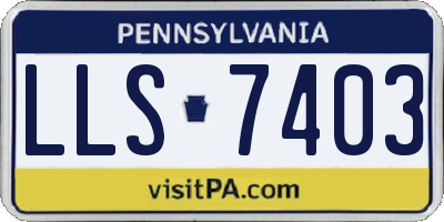 PA license plate LLS7403
