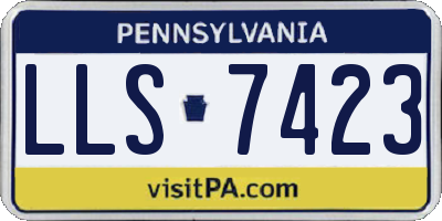 PA license plate LLS7423