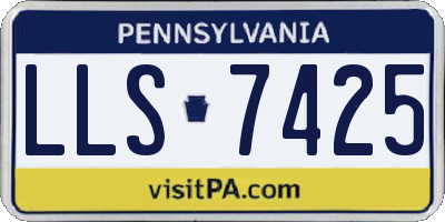 PA license plate LLS7425