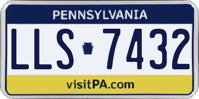 PA license plate LLS7432