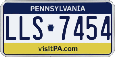 PA license plate LLS7454