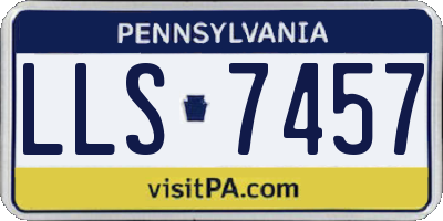 PA license plate LLS7457