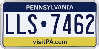 PA license plate LLS7462