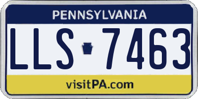 PA license plate LLS7463