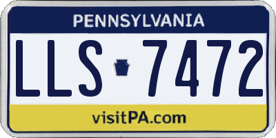 PA license plate LLS7472