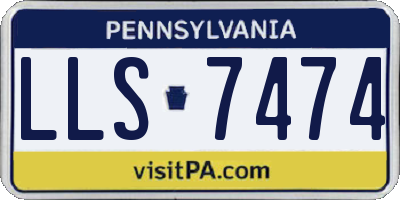 PA license plate LLS7474