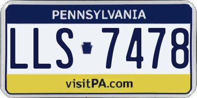 PA license plate LLS7478