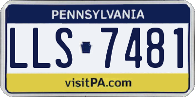 PA license plate LLS7481