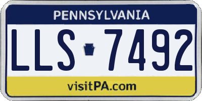 PA license plate LLS7492