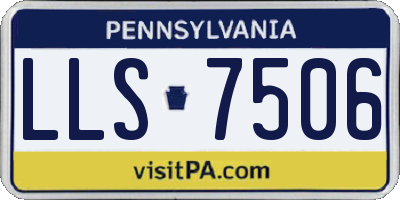 PA license plate LLS7506