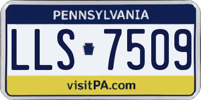 PA license plate LLS7509