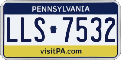 PA license plate LLS7532