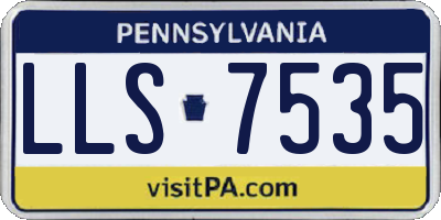 PA license plate LLS7535