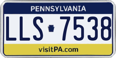 PA license plate LLS7538