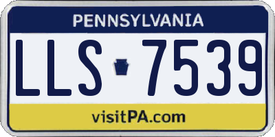 PA license plate LLS7539