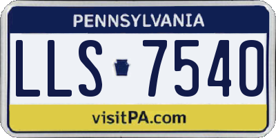 PA license plate LLS7540