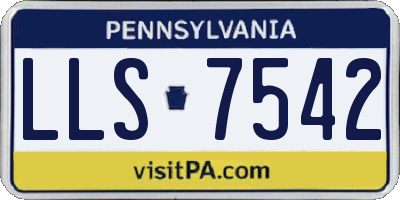 PA license plate LLS7542