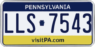 PA license plate LLS7543