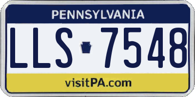 PA license plate LLS7548