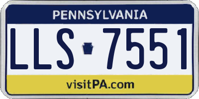 PA license plate LLS7551