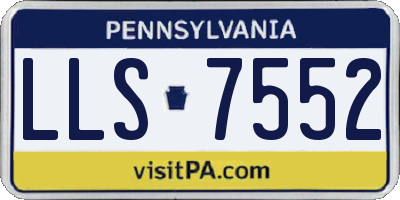 PA license plate LLS7552