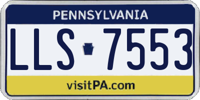 PA license plate LLS7553