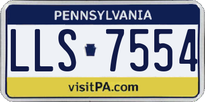 PA license plate LLS7554