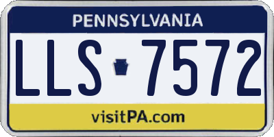 PA license plate LLS7572