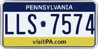 PA license plate LLS7574