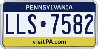 PA license plate LLS7582