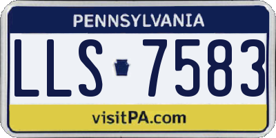 PA license plate LLS7583