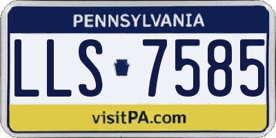 PA license plate LLS7585