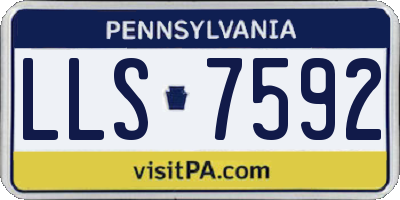 PA license plate LLS7592