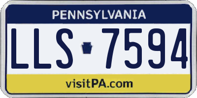 PA license plate LLS7594