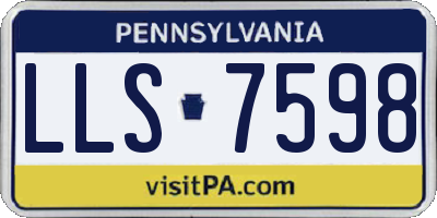 PA license plate LLS7598