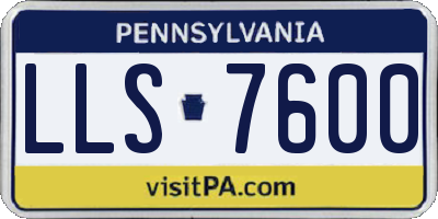 PA license plate LLS7600