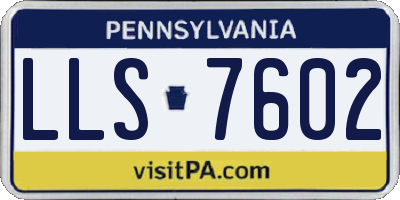 PA license plate LLS7602
