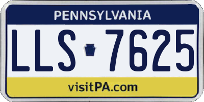 PA license plate LLS7625