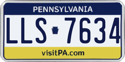 PA license plate LLS7634
