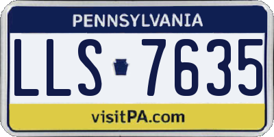 PA license plate LLS7635