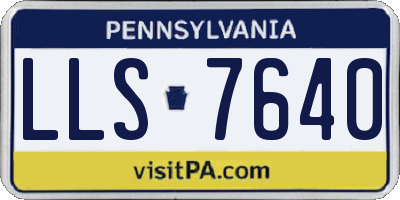 PA license plate LLS7640