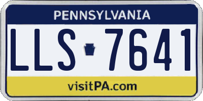 PA license plate LLS7641