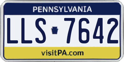 PA license plate LLS7642