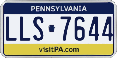 PA license plate LLS7644