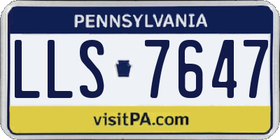 PA license plate LLS7647