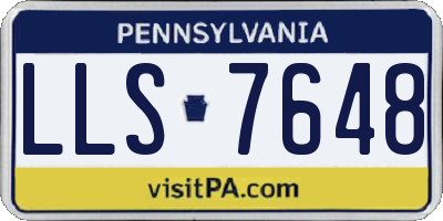 PA license plate LLS7648