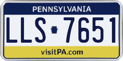 PA license plate LLS7651