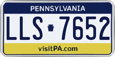 PA license plate LLS7652